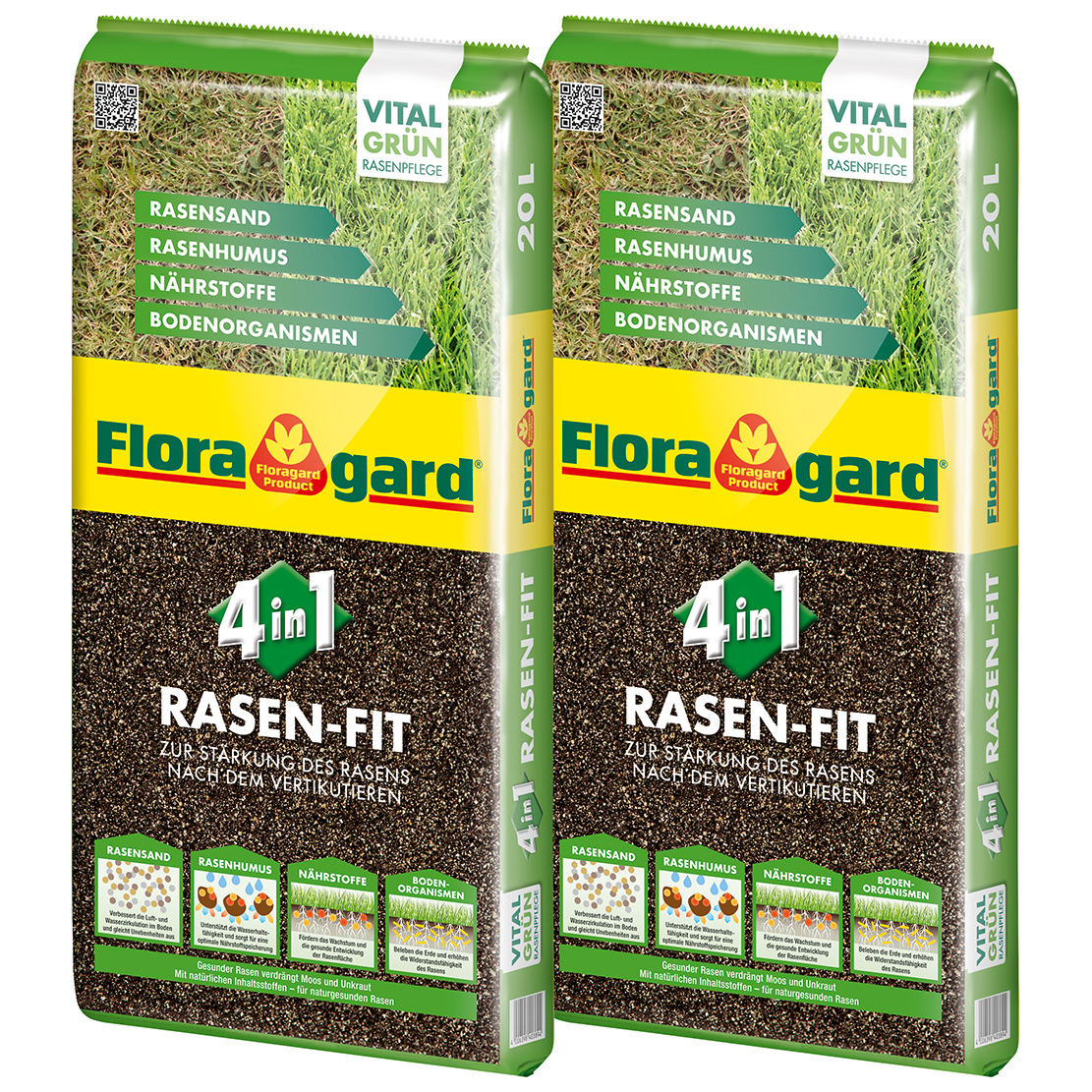 Floragard 4-in-1 Rasen Fit 2x20 L