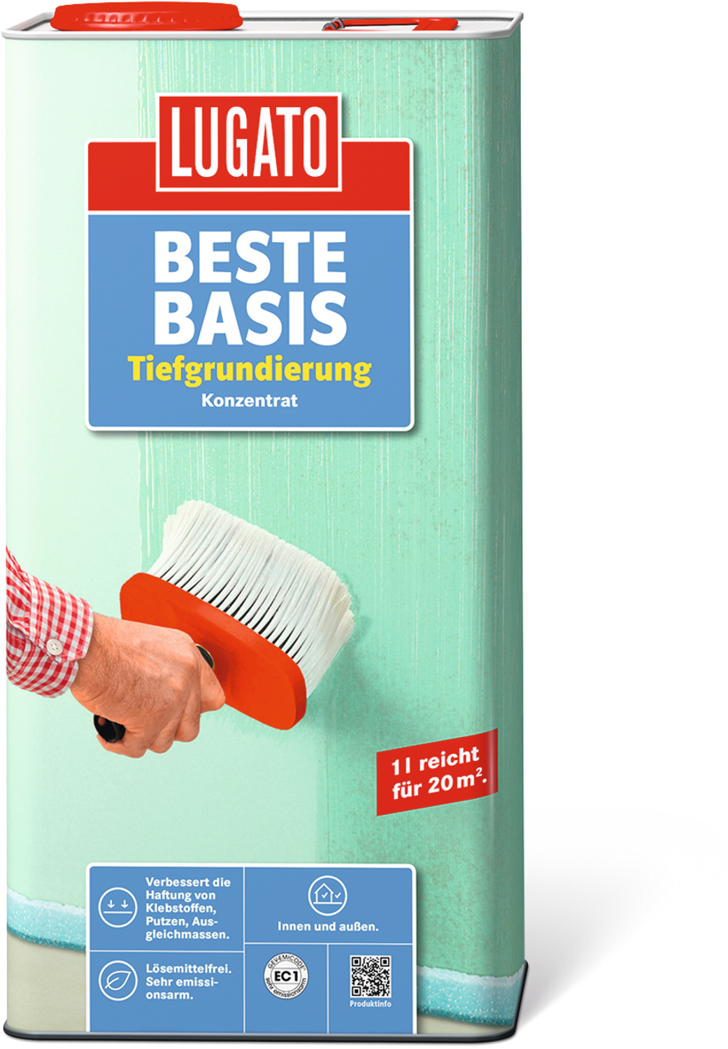 Lugato Beste Basis 5L Tiefgrundierung vor Anstrichen, Putzen, Klebstoffen und Bodenausgleichmassen