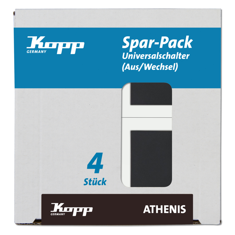 Kopp Profi-Pack 4 Universalschalter Athenis, anthrazit