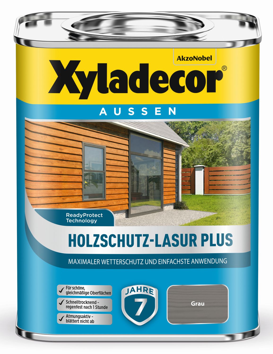 Xyladecor Holzschutz-Lasur Plus Grau 4l