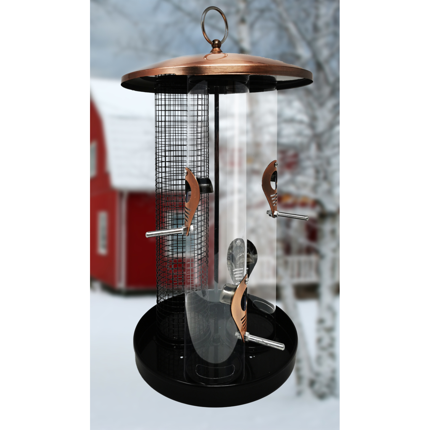 J. Westerholt Metall - Vogelfuttersäule "Trio" im edlen Kupferlook