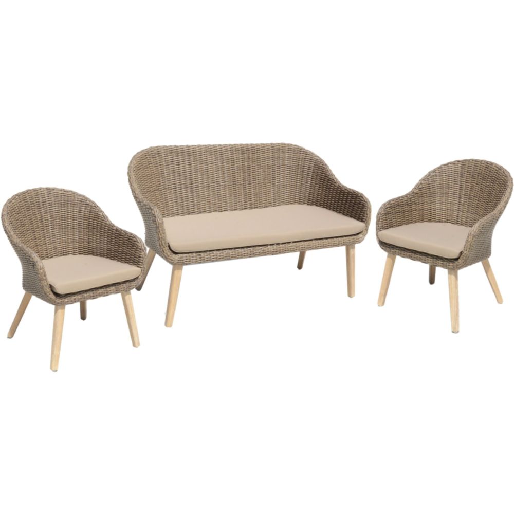 Garden Pleasure Sofa & Stuhl Set Pueblo 3-teilig