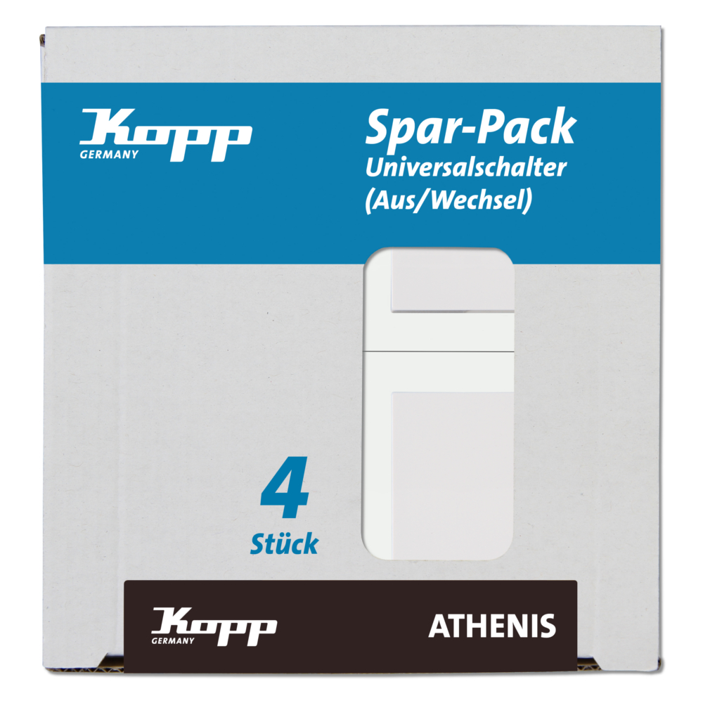 Kopp Profi Pack: 4 Universalschalter Athenis rein weiß