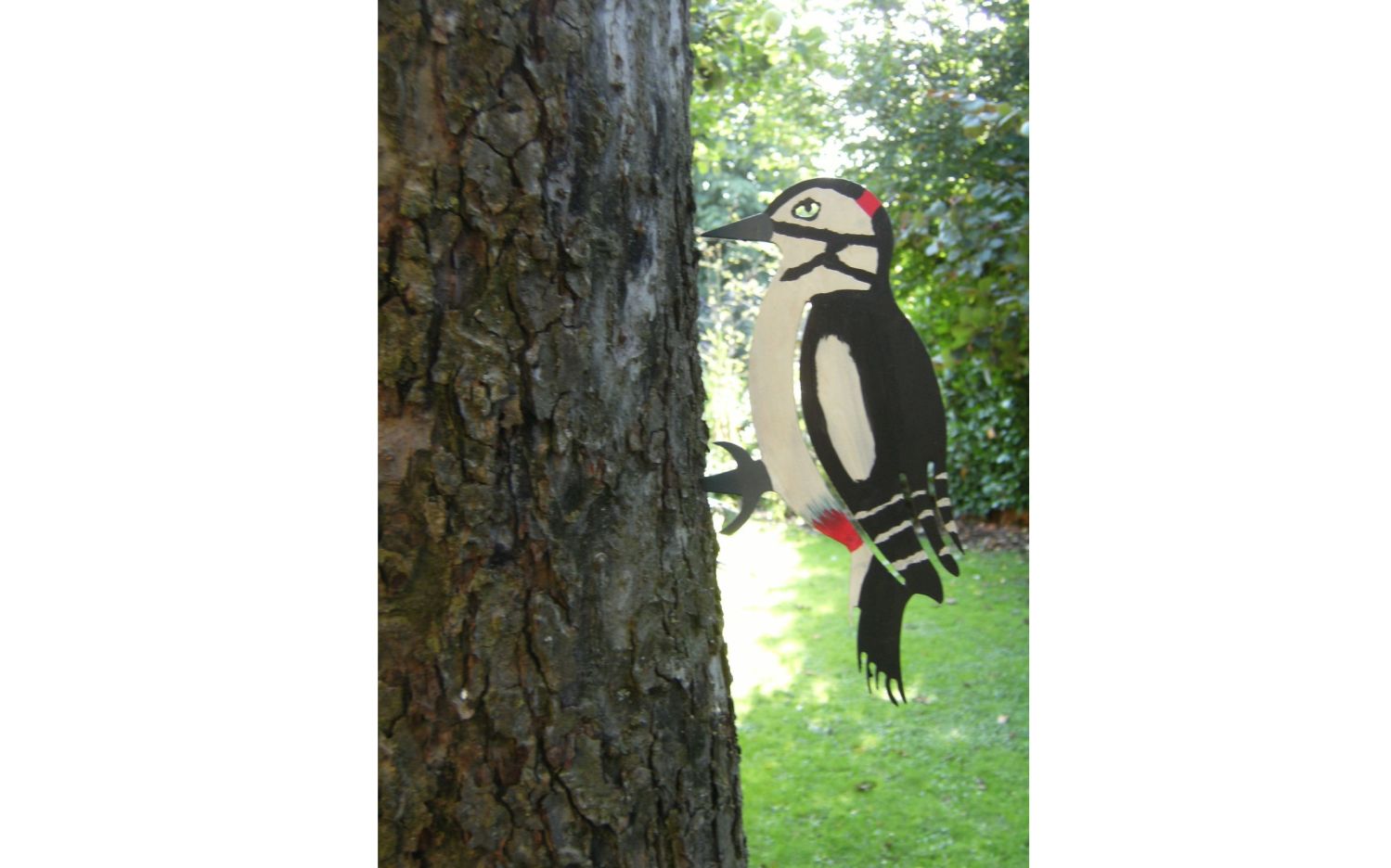 J. Westerholt Baumfigur Buntspecht, handbemalt