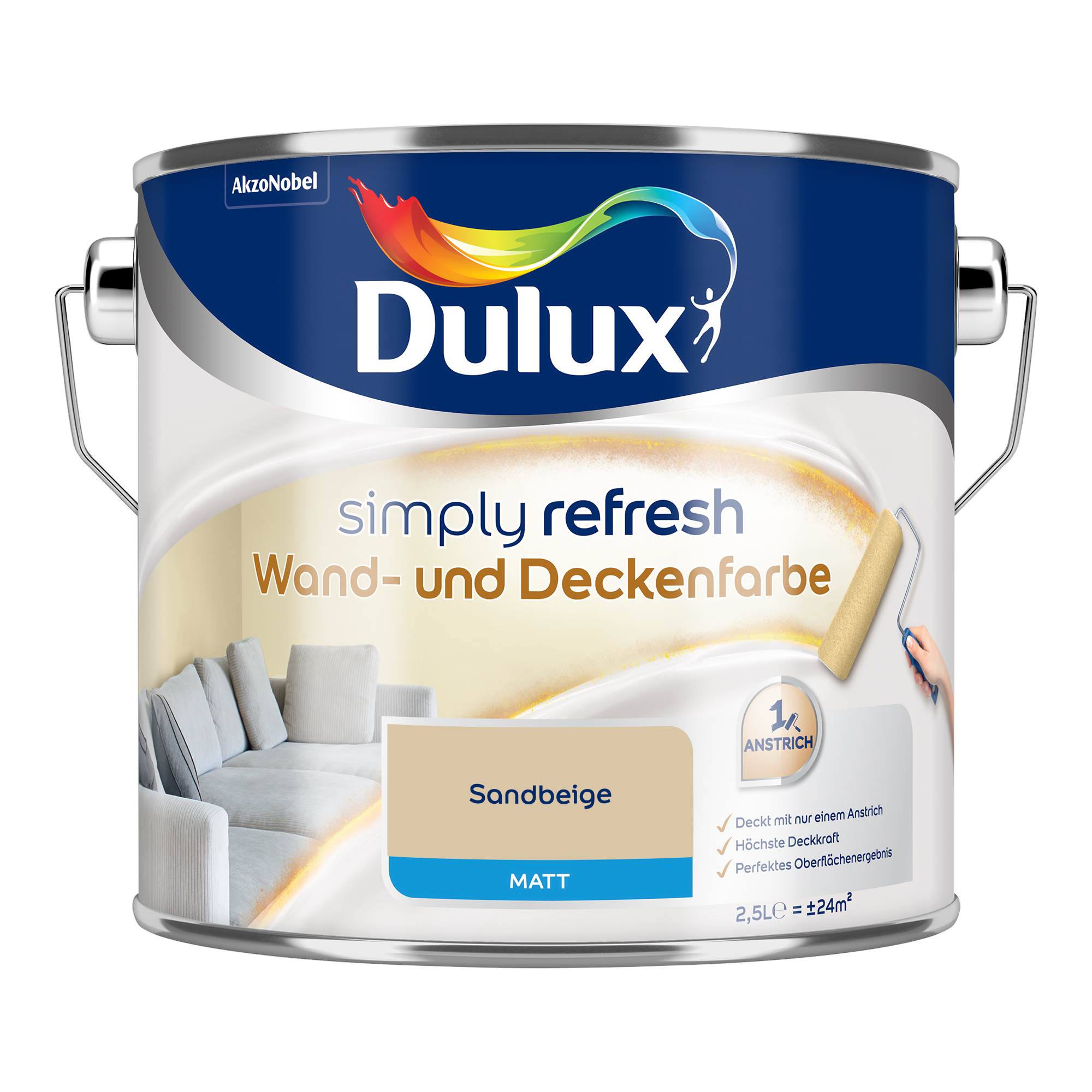 Dulux Simply Refresh Wand- und Deckenfarbe 2,5 L matt sandbeige