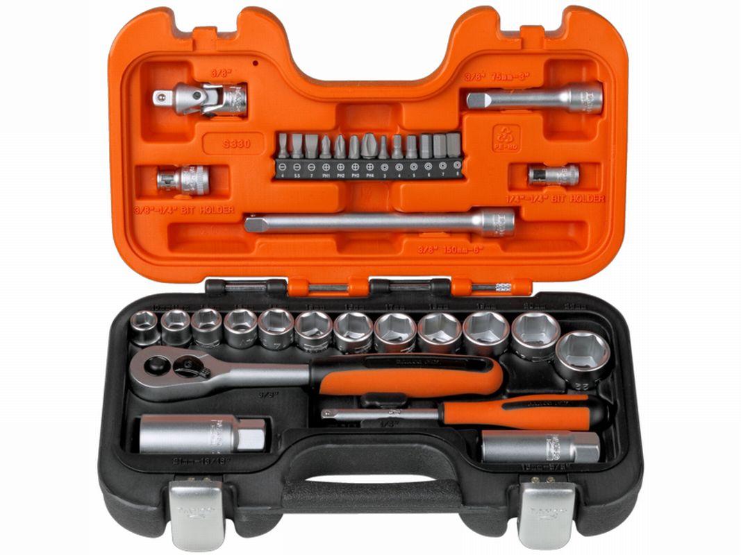 Bahco Steckschlüsselsatz S330 1/4" und 3/8" 34-teilig