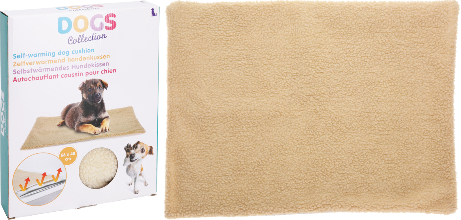 Koopman selbstwärmendes Hundekissen beige 66 x 48 cm