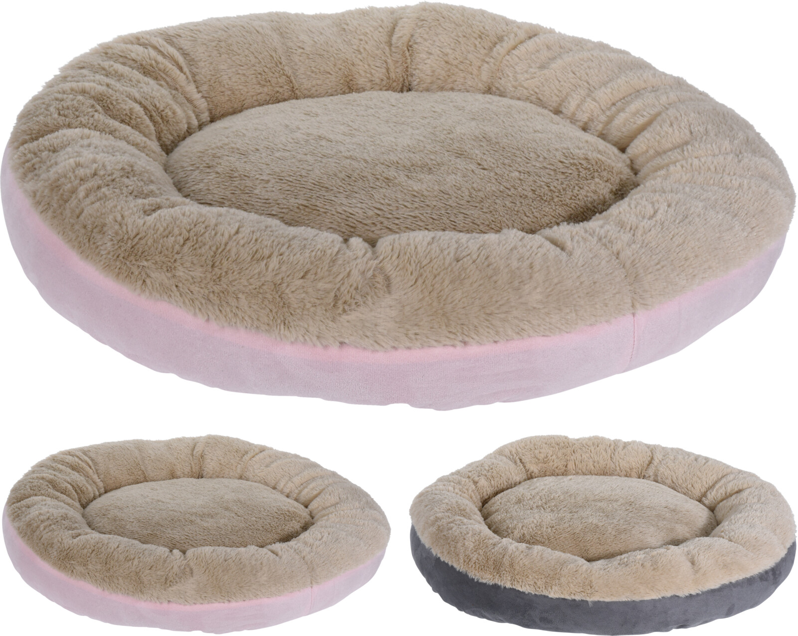 Koopman Haustierbett rund 55 cm rosa oder grau