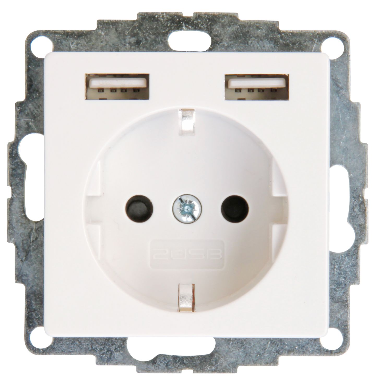 Kopp Athenis UP-Steckdose mit 2 USB Ladebuchsen rein-weiß
