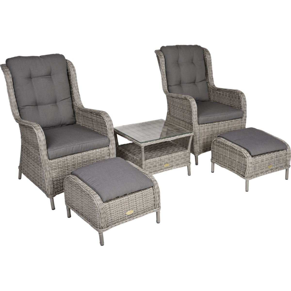 Garden Pleasure Sessel-Set Valencia 5-teilig grau