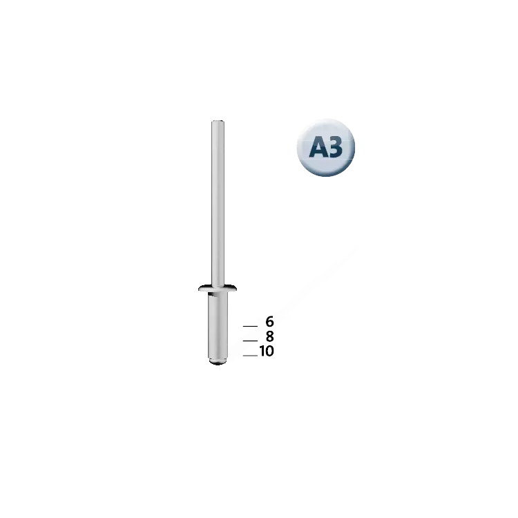 Novus Aluminium-Blindniete Typ A3 10 mm 70 Stück