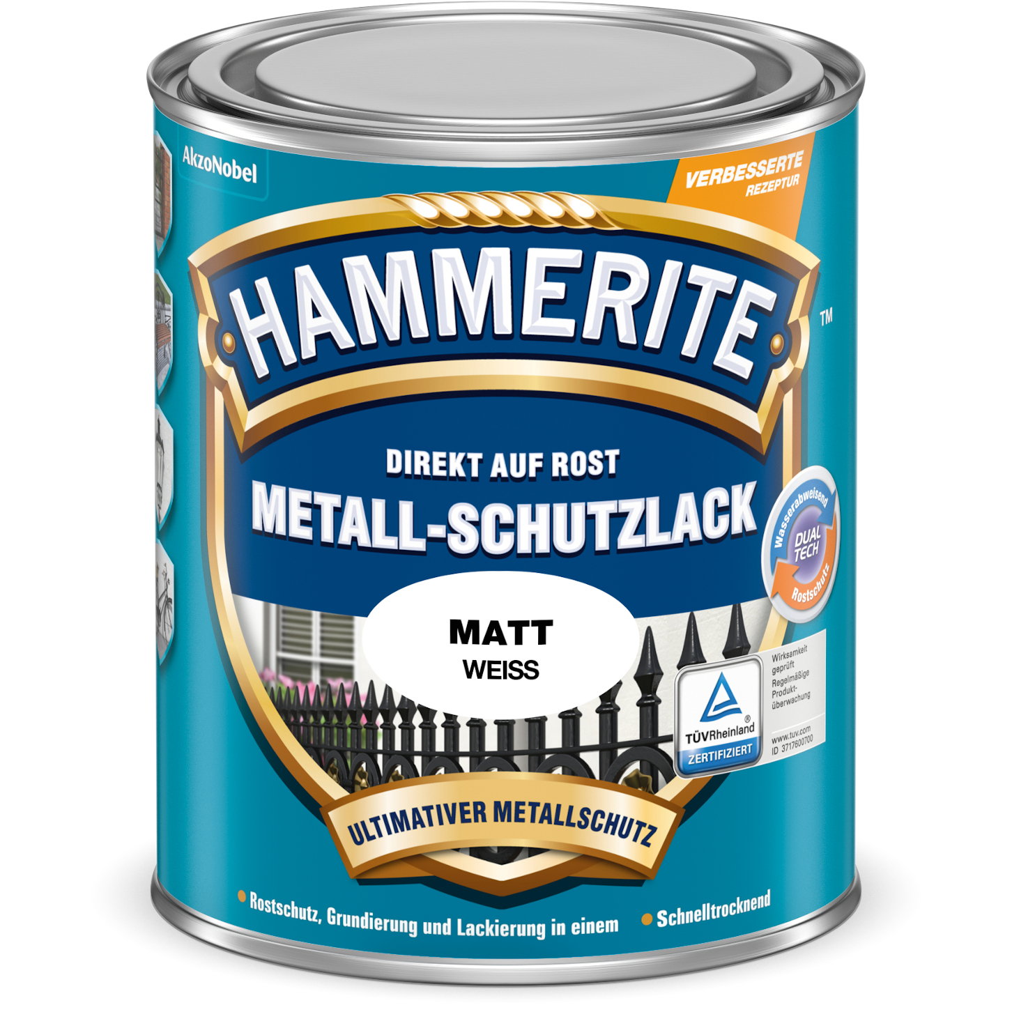 Hammerite Metallschutzlack matt weiß 750 ml