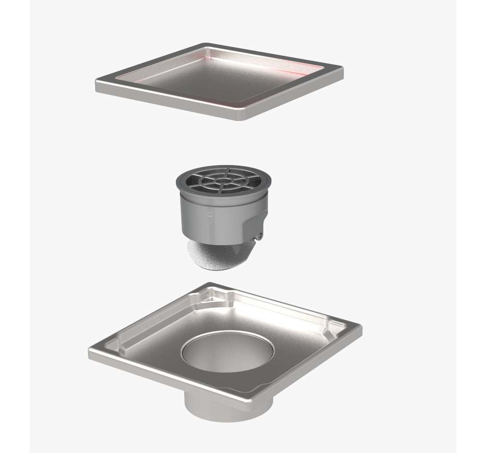 Mert Bodenablauf Edelstahl 110 x 110 mm