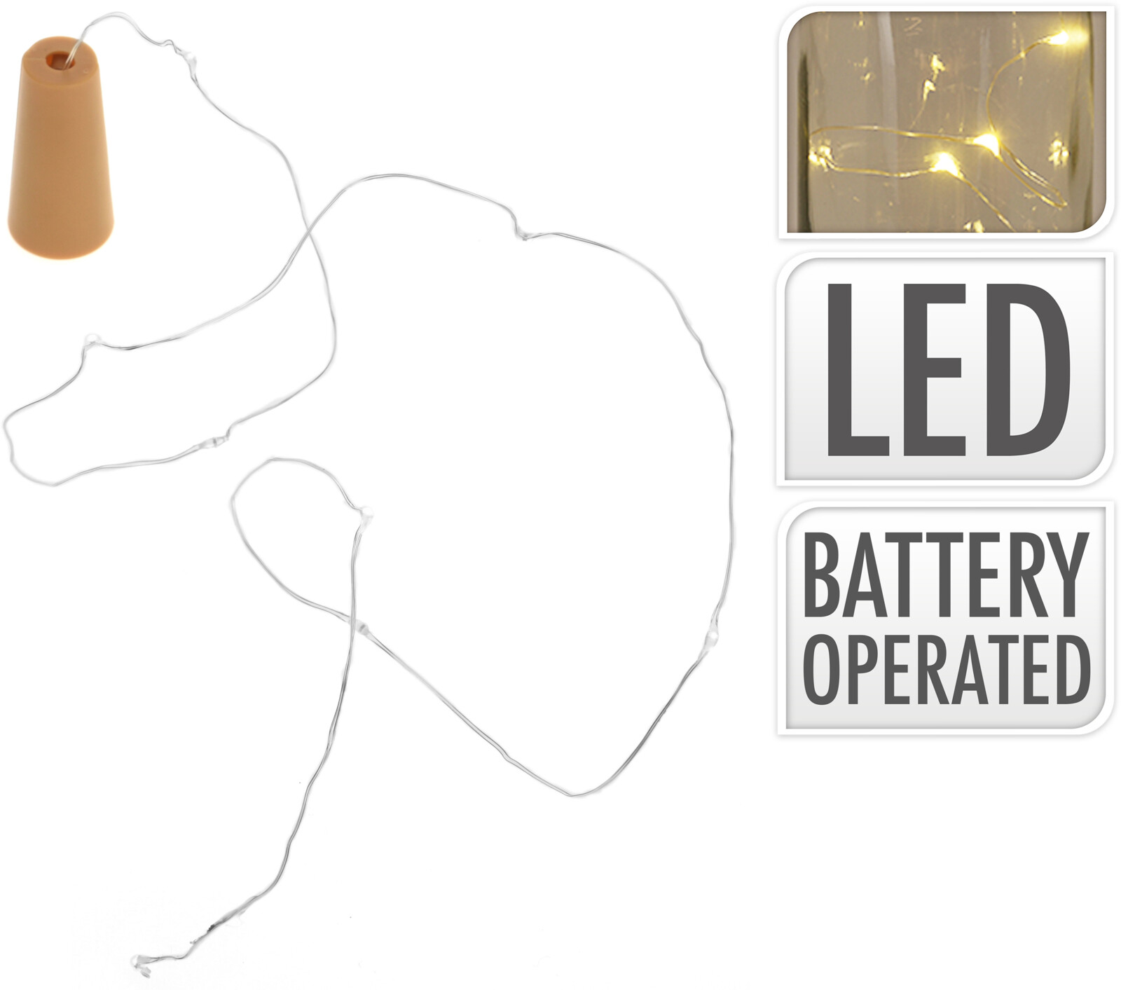 Koopman Korken mit 8 LED-Leuchten