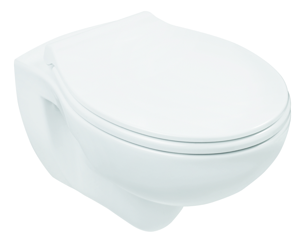 Sanitop Jonas Wand-WC spülrandlos mit WC-Sitz, weiß