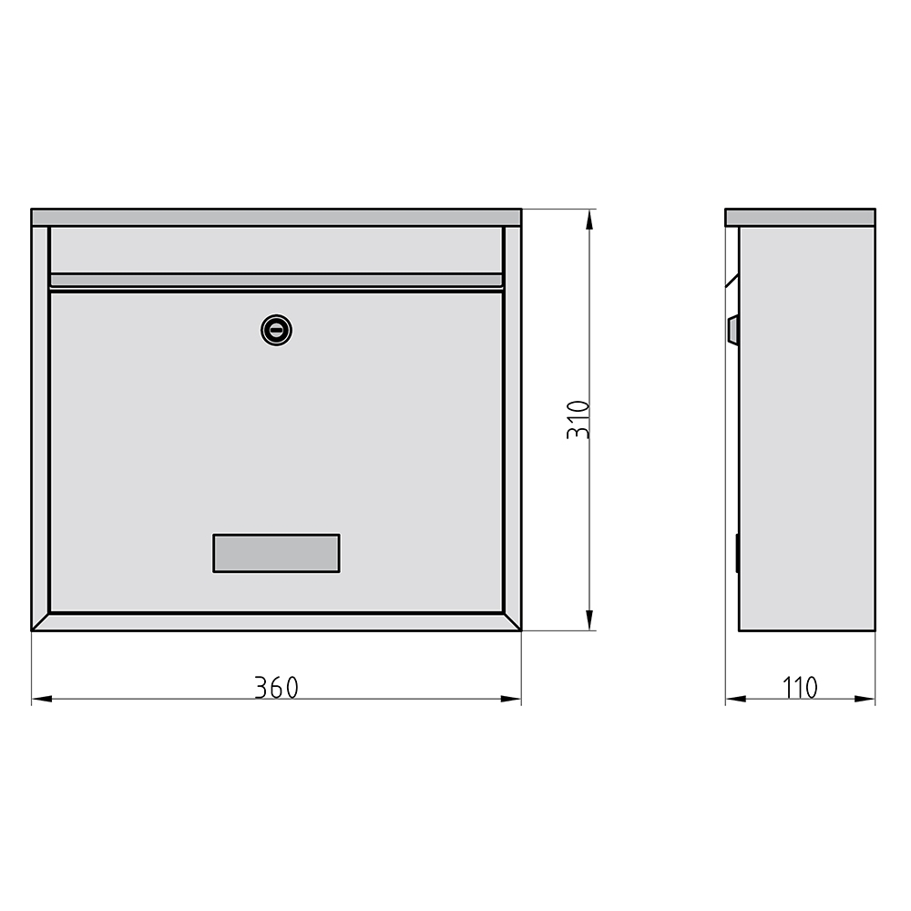 Basi Briefkasten BK 700, Edelstahl