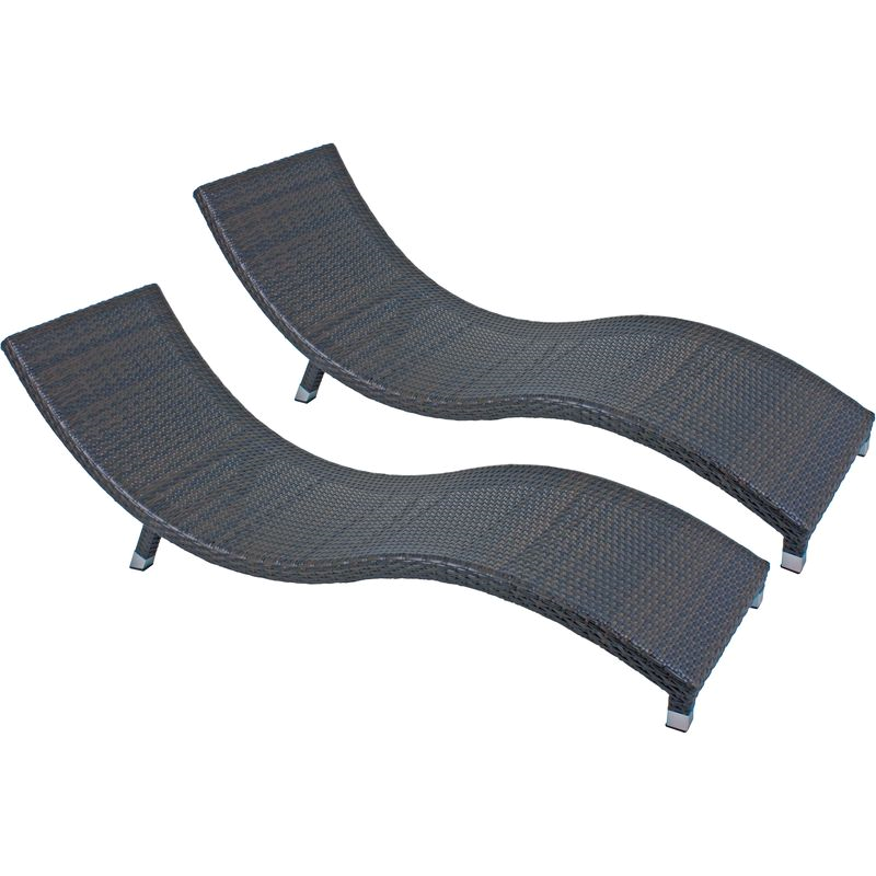 Garden Pleasure Sonnenliege Caracas 2er-Set coffee 185 - 195 x 59 x 62 cm
