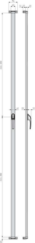 Abus Fenster-Stangenschloss FOS550 braun