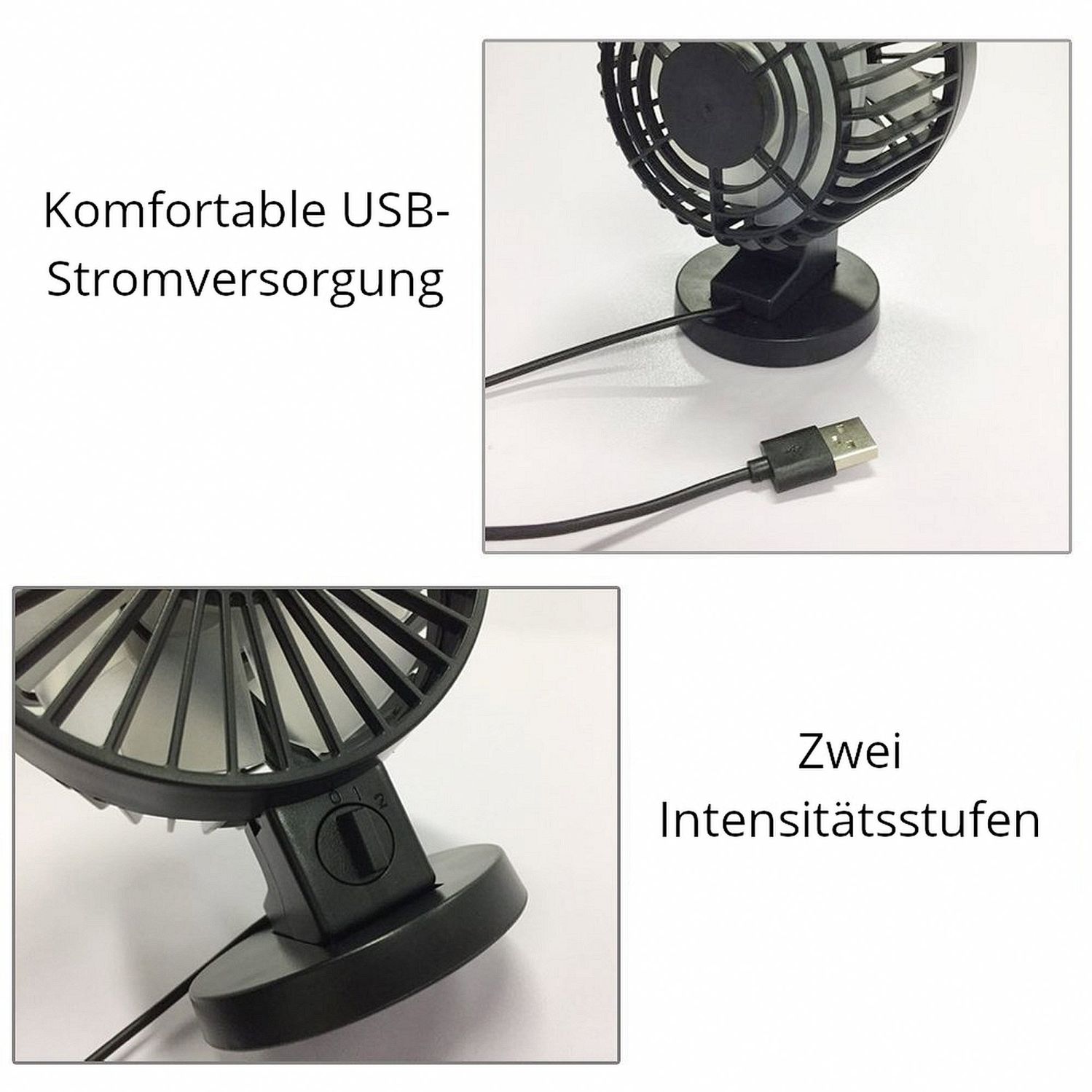 La Vague Zephyr Mini USB-Ventilator mit zwei Motoren blau