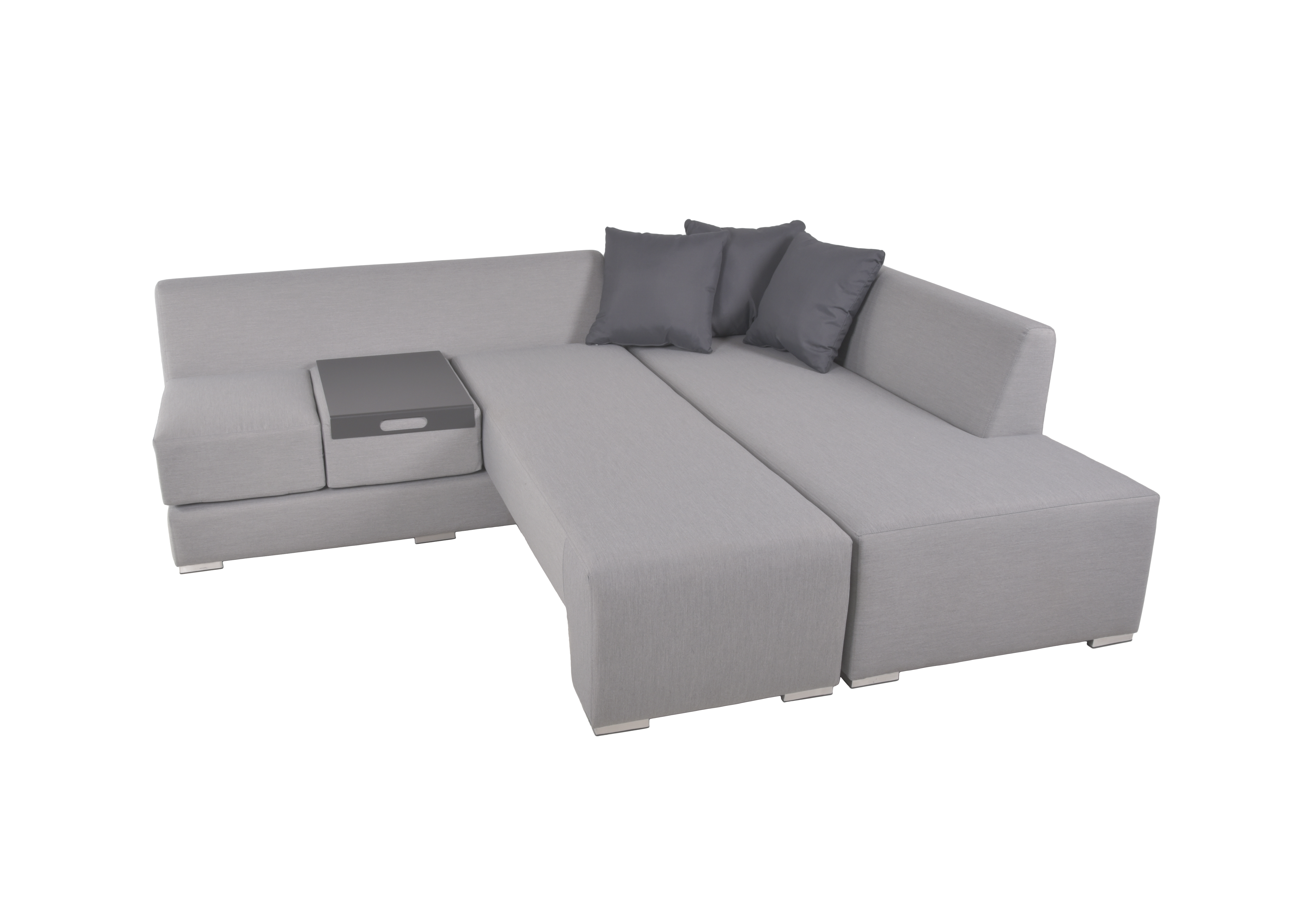 Garden Pleasure Lounge-Set Wellington 3-teilig Aluminium / grau