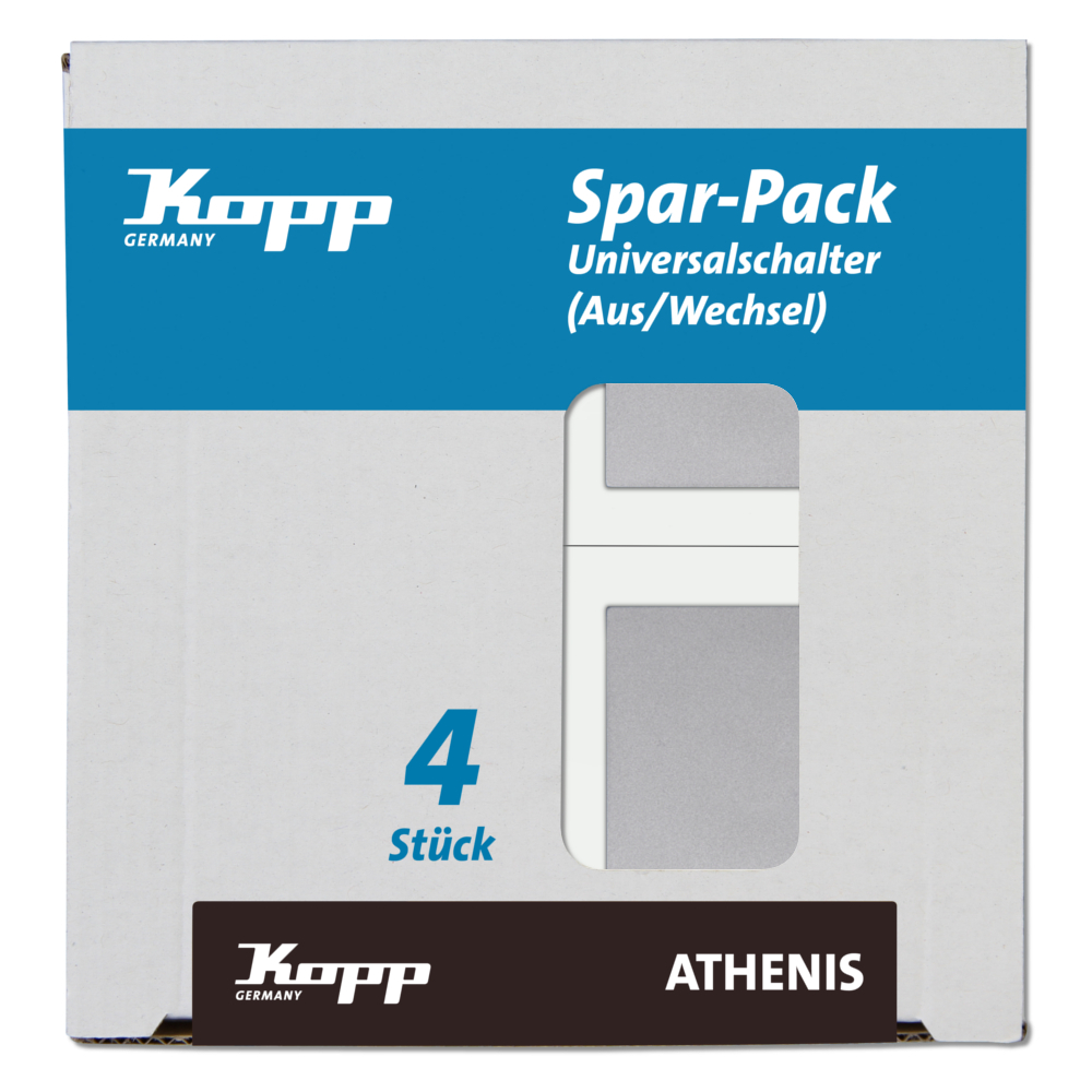 Kopp Profi-Pack 4 Universalschalter Athenis, stahl