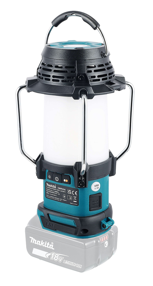 Makita Akku-Radio mit Laterne DMR056, ohne Akku und Ladegerät Makita Akku-Radio mit Laterne DMR056, ohne Akku und Ladegerät