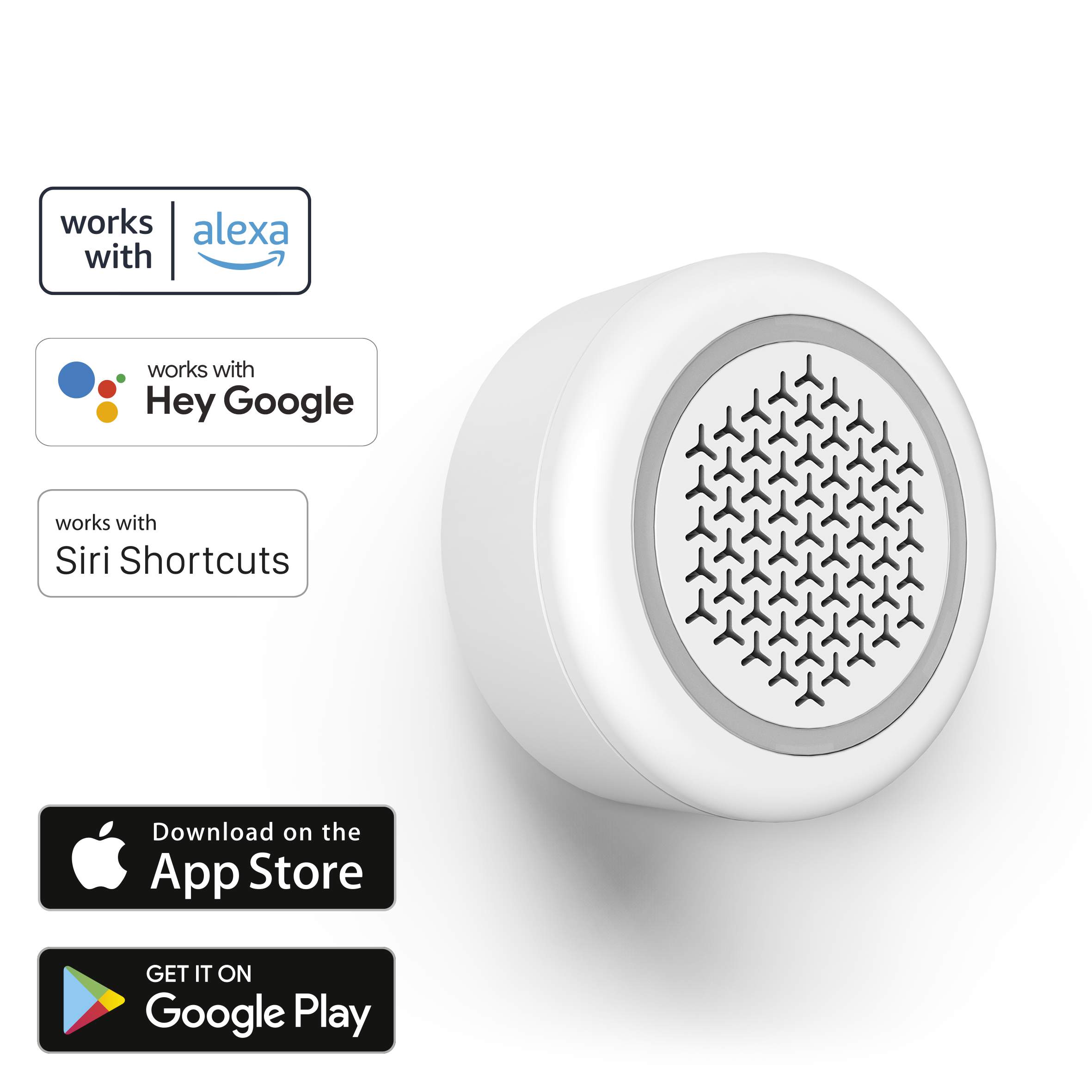 Hama Smarte Alarmsirene, 97,4 dB, Ton und Blitzleuchte, per Sprache/App steuern