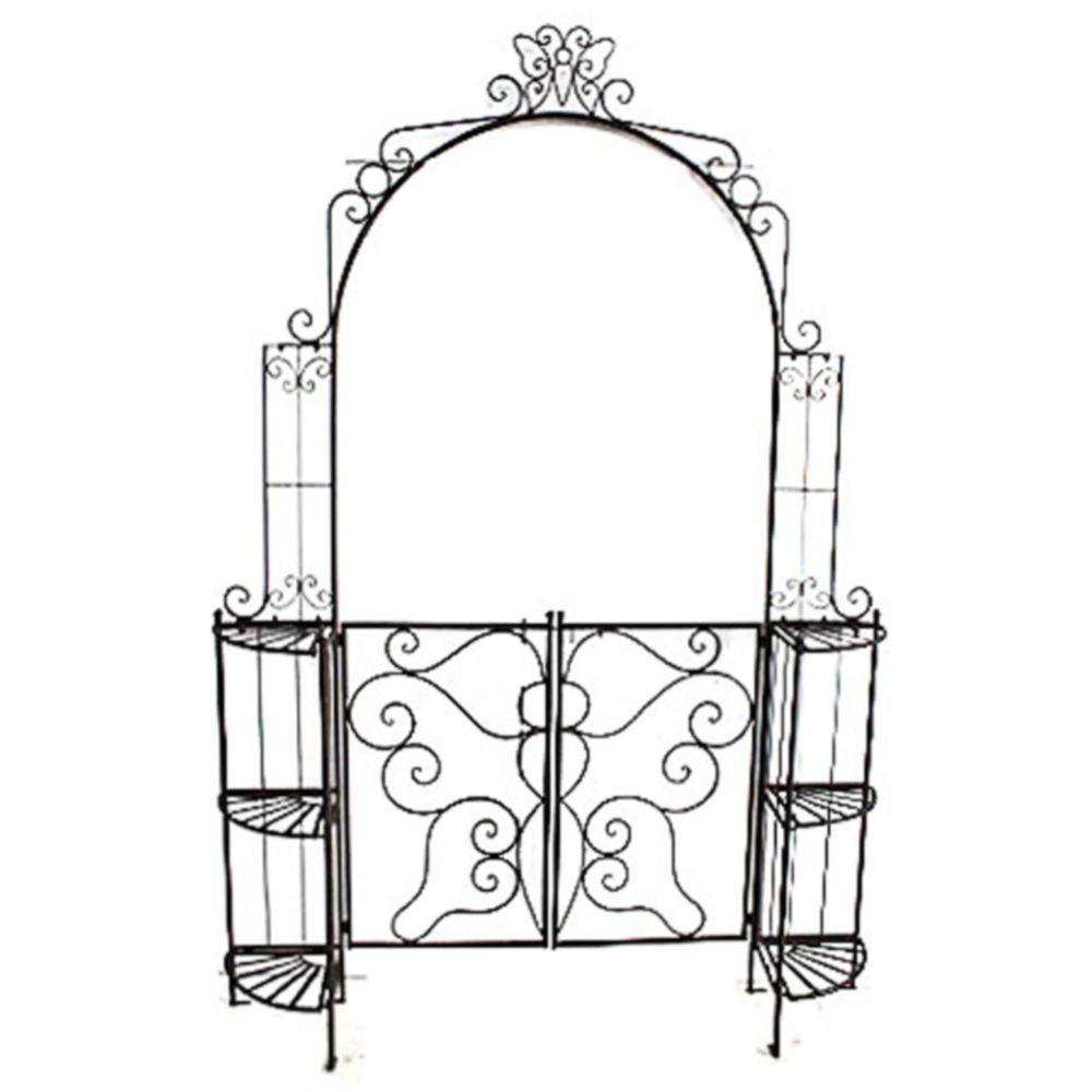 Garden Pleasure Rosenbogen Laki mit Pforte und Eckregalen 156 x 29 cm