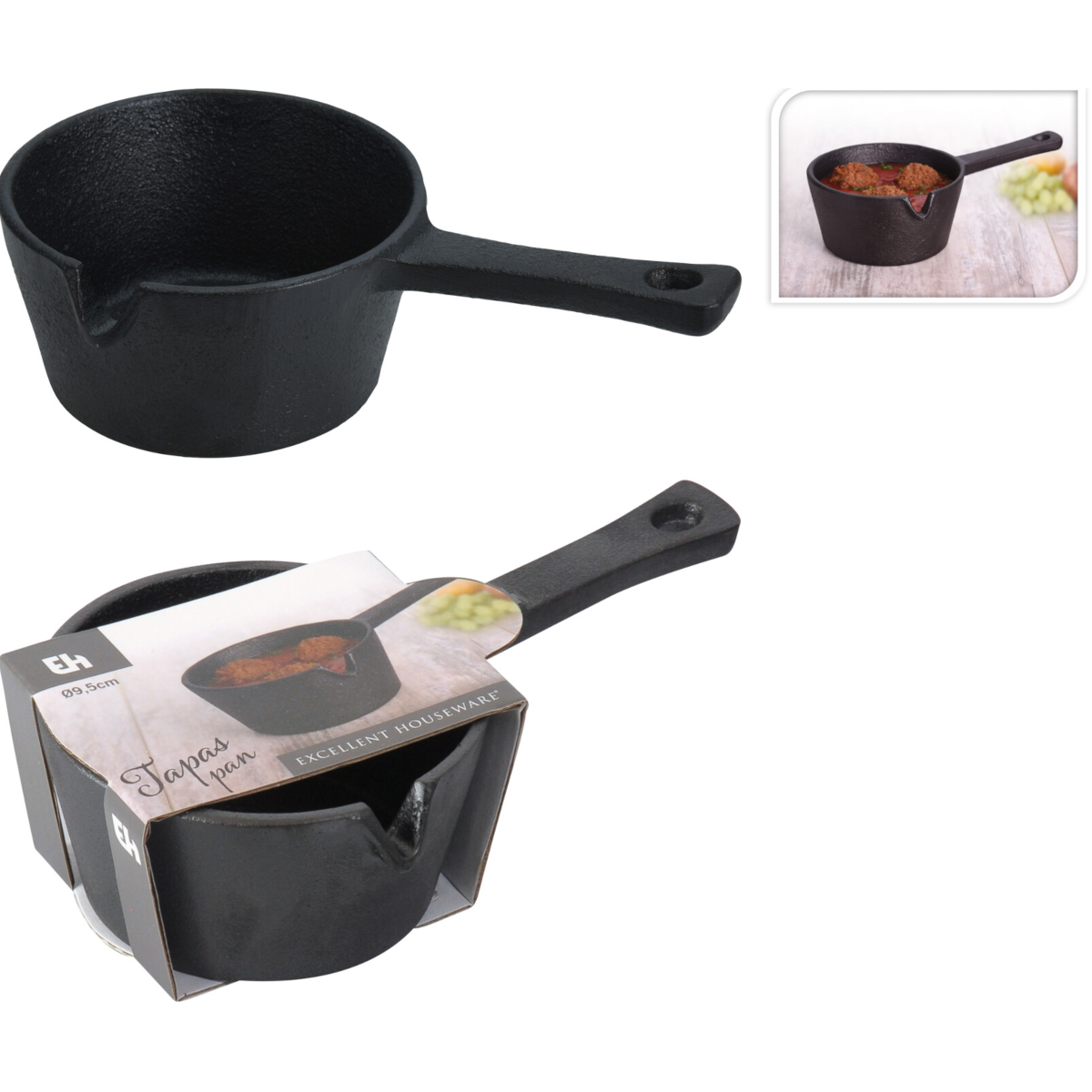 Excellent Houseware Tapaspfanne Gusseisen