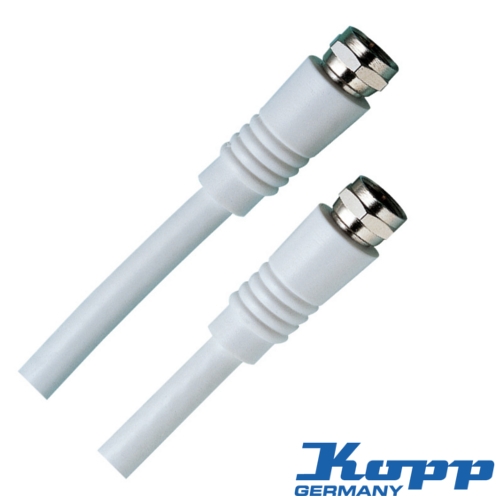 Kopp SAT-Anschlusskabel, mit F-Stecker weiß, 1,5 m