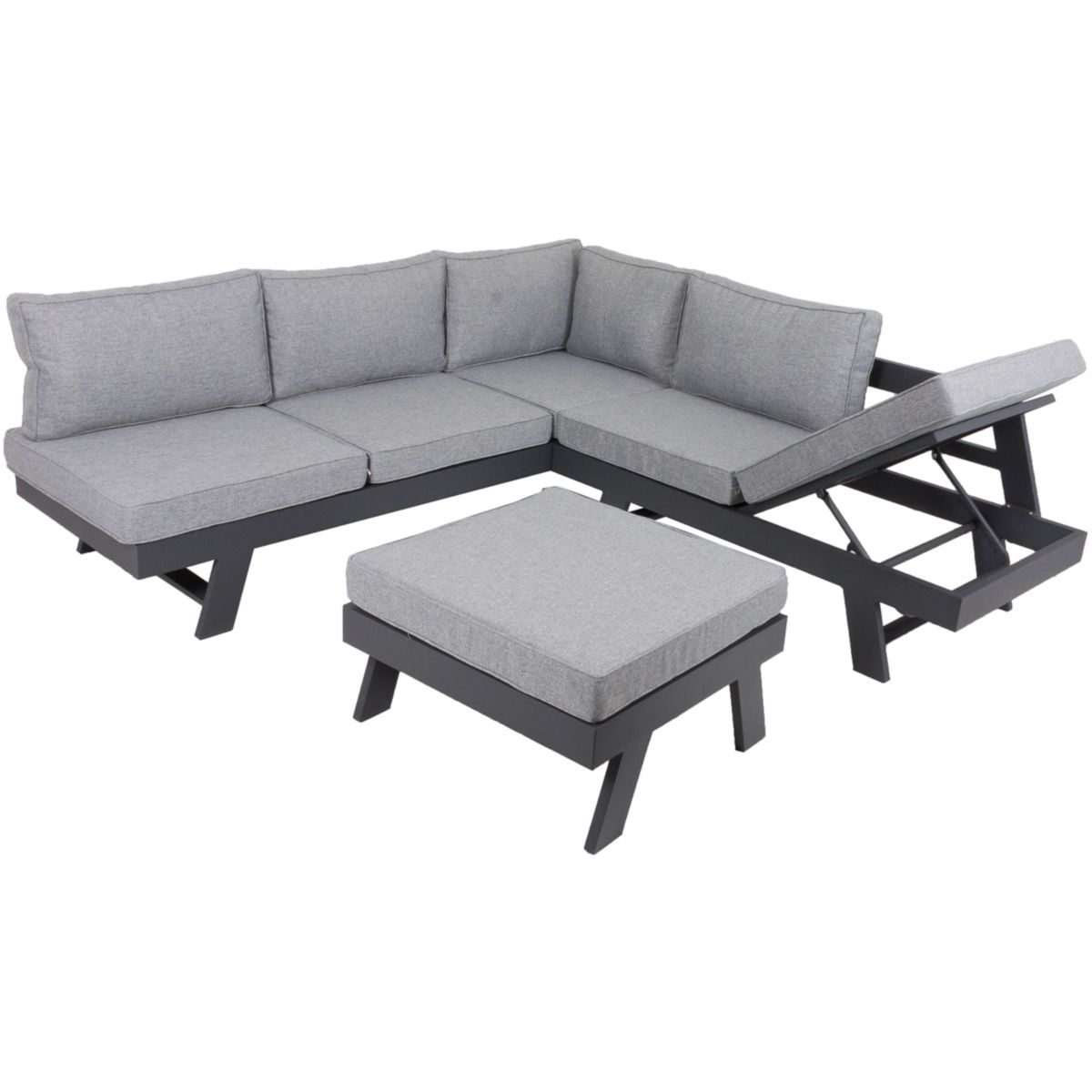 Garden Pleasure Lounge-Set Donna 3-teilig grau meliert