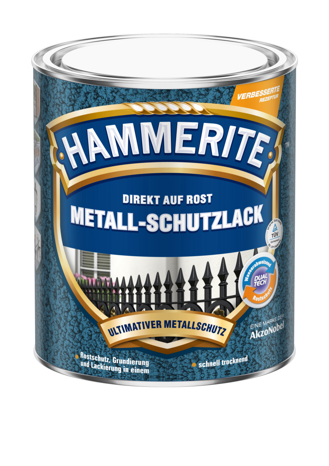 Hammerite Metallschutzlack Hammerschlag silbergrau 2,5 L