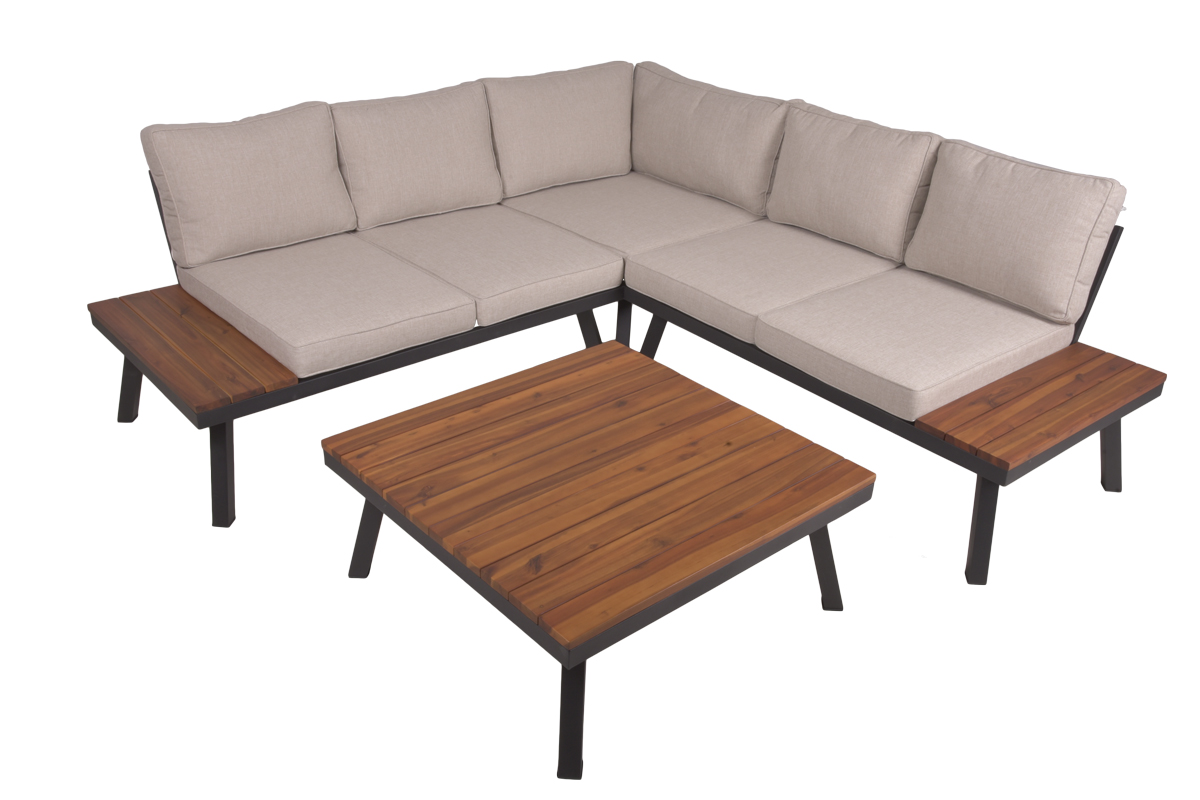 Garden Pleasure Lounge-Set Theresa 4-teilig beige Bezüge