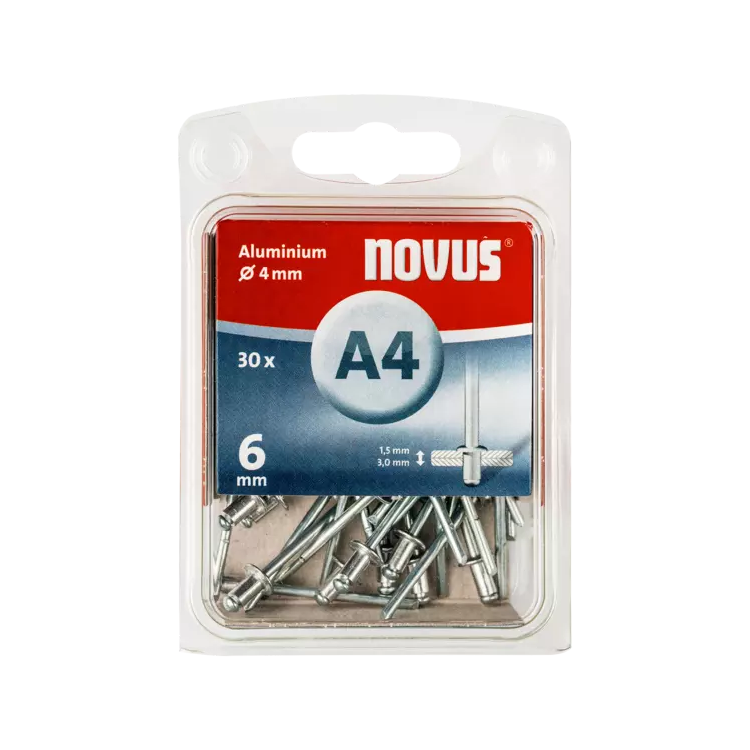 Novus Aluminium-Blindniete Typ A4 6mm 30 Stk.