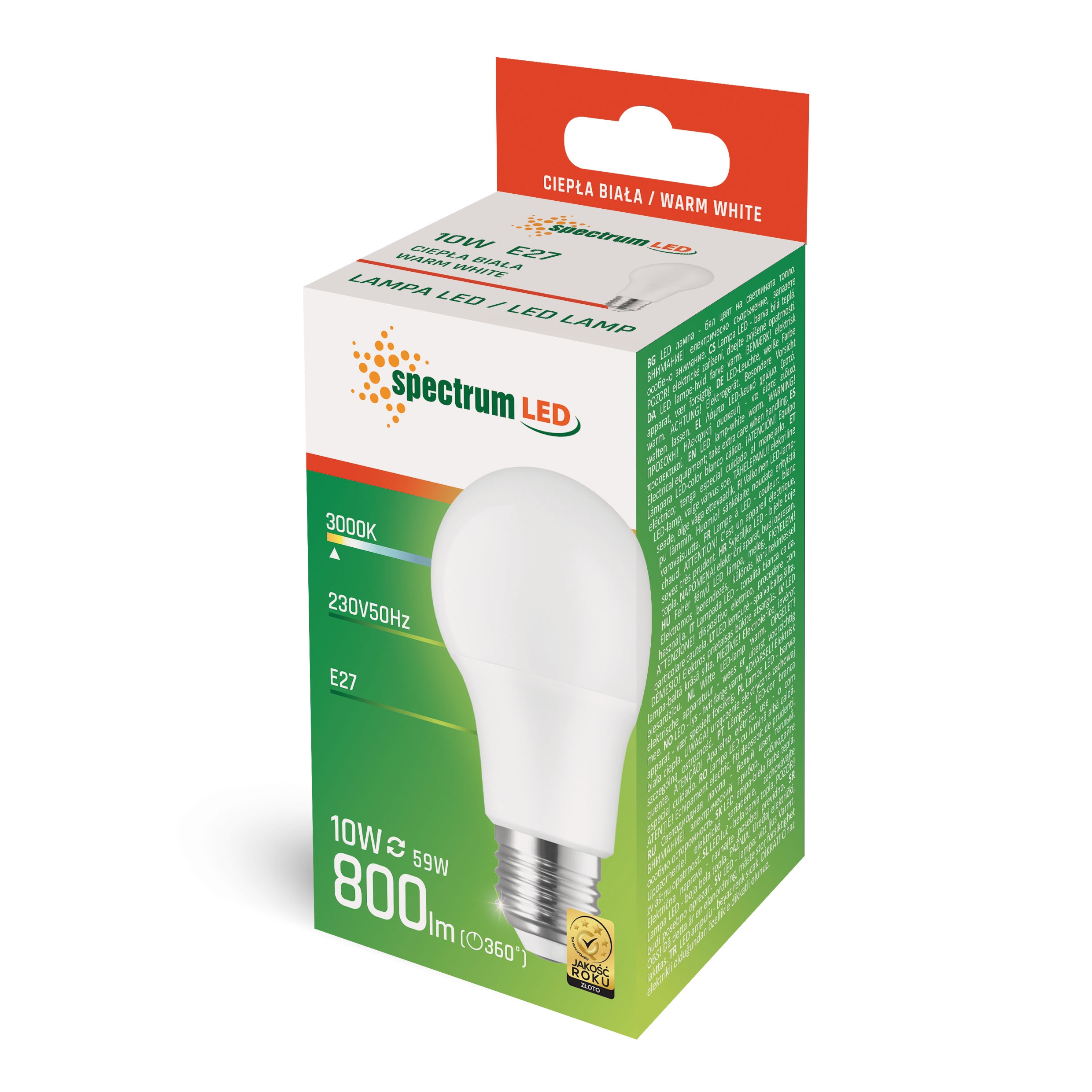 Spectrum LED 10W E27 Warmweiß