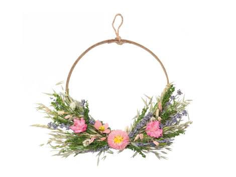 House of Nature Kranz mit Trockenblumen 37cm pink