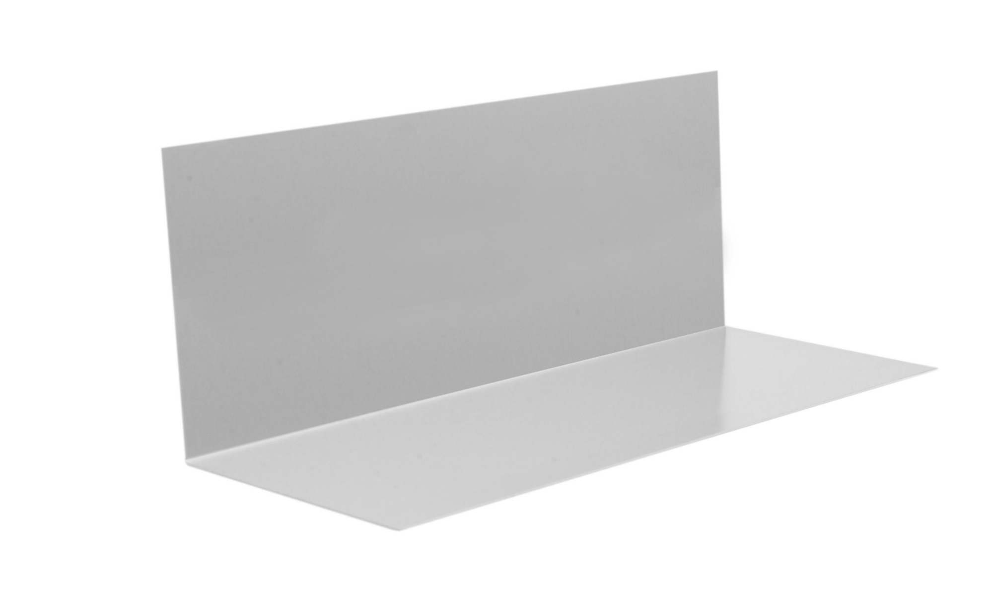 Sarei Winkelblech ohne Wasserfalz, 125 x 125 mm, 200 cm lang, Aluminium natur