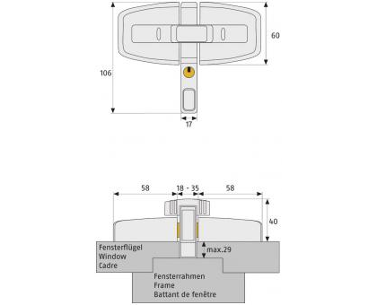 Abus Doppelflügel-Schloss DFS95 B AL0145