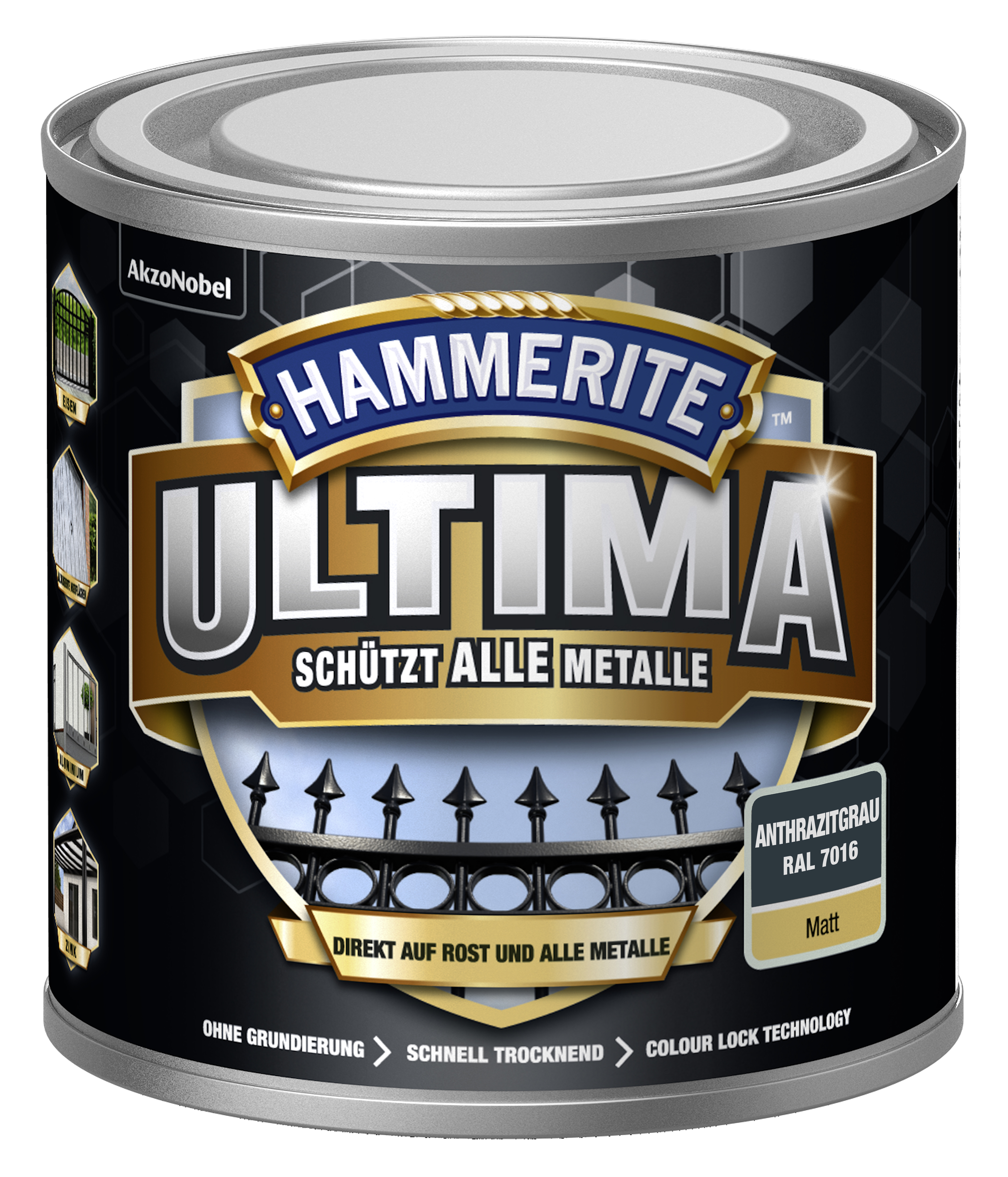 Hammerite Metallschutzlack Ultima Matt 250 ml anthrazitgrau RAL 7016