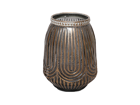 House of Nature Teelichthalter Loag 12cm grau/gold
