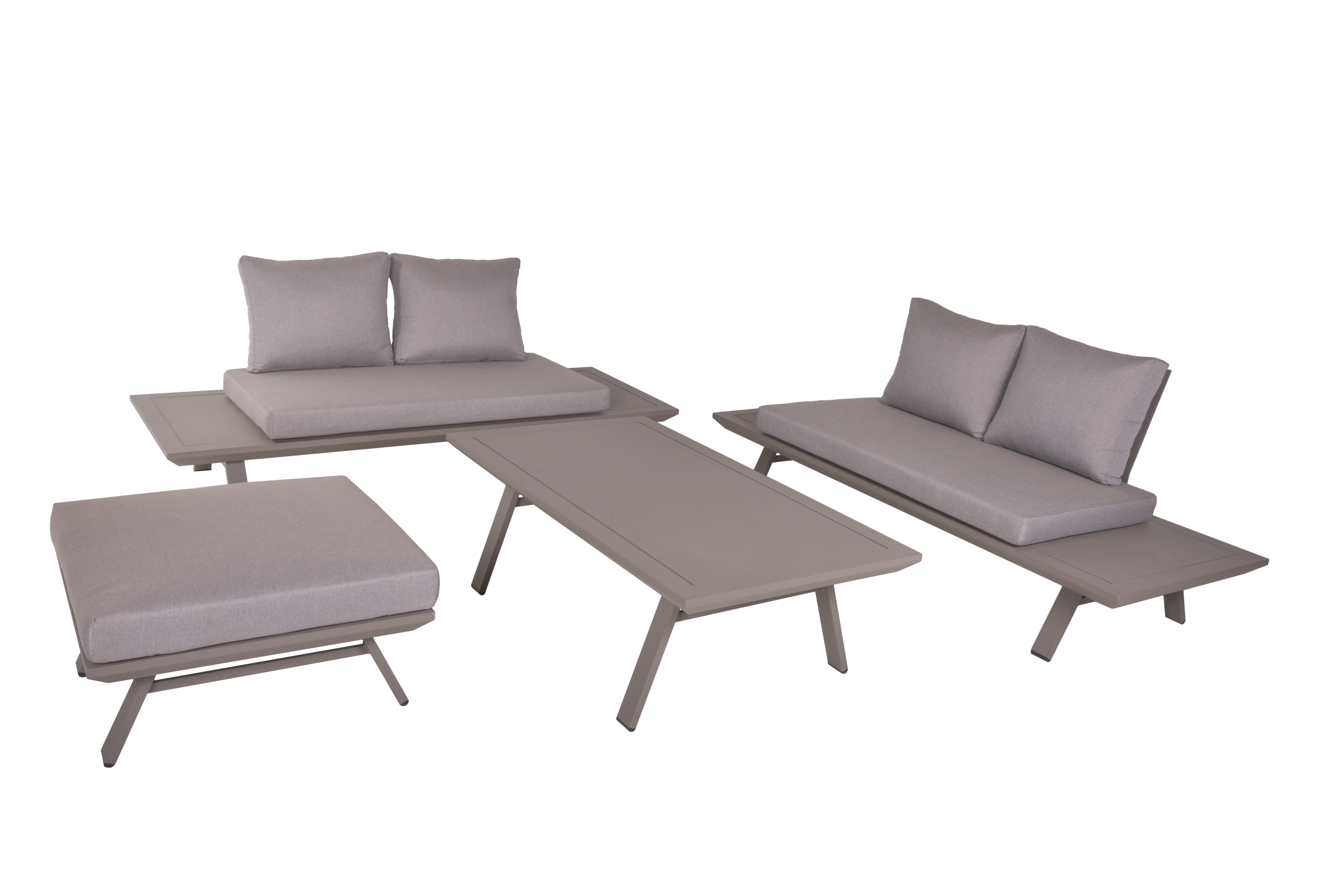 Garden Pleasure Lounge-Gruppe Celia 4-teilig hellgrau/taupe