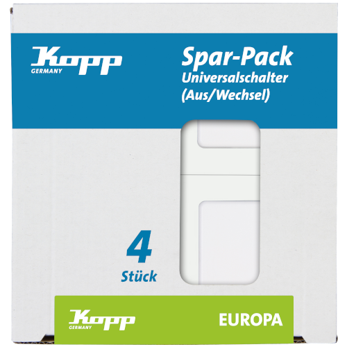 Kopp PROFI-PACK: 4 Universalschalter EUROPA arktis