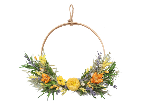 House of Nature Kranz mit Trockenblumen 37cm gelb