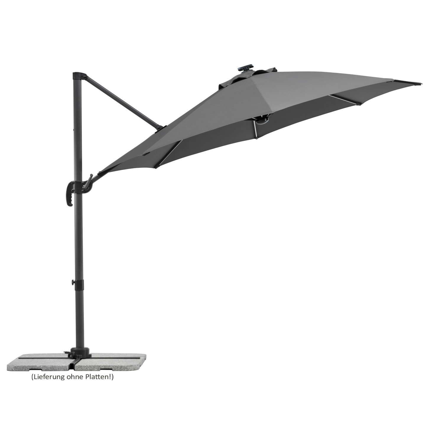 Schneider Ampelschirm Rhodos Blacklight 300 cm Ø anthrazit