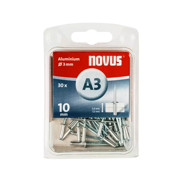 Novus Aluminium-Blindniete Typ A3 10mm 30 Stk.