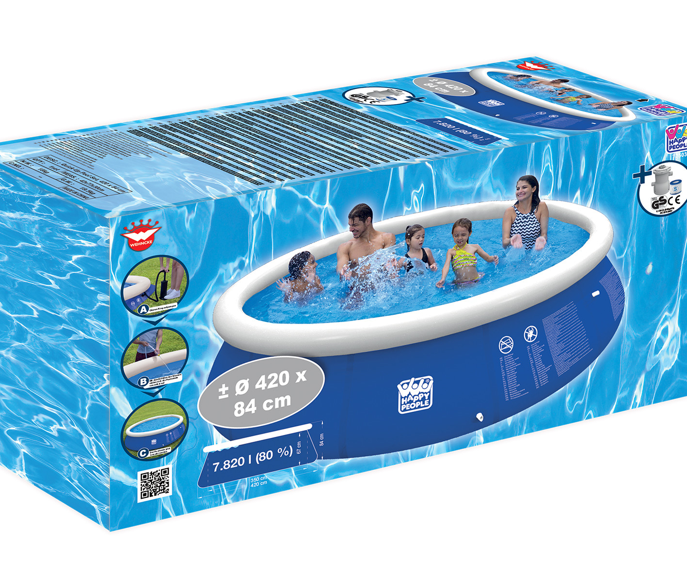 Happy People Quick Up Pool Set 390x84 cm Filterpumpe 