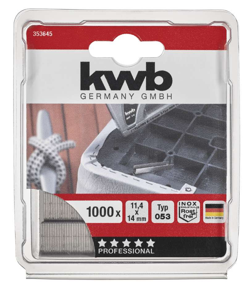 KWB Tackerklammern Type 053 11,4 x 14 mm Edelstahl Rostfrei 1000 Stück