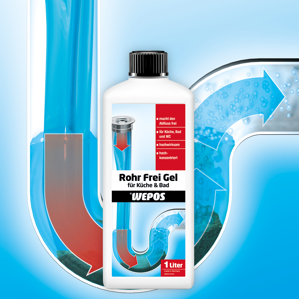 Wepos Rohr Frei Gel 1000 ml