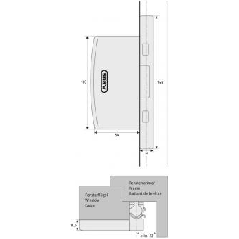 Abus Scharnierseitensicherung FAS97 W EK