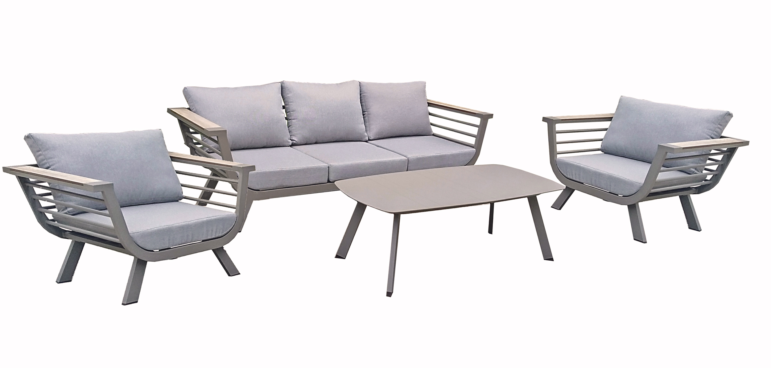 Garden Pleasure Aroa 4-teilig hellgrau/taupe